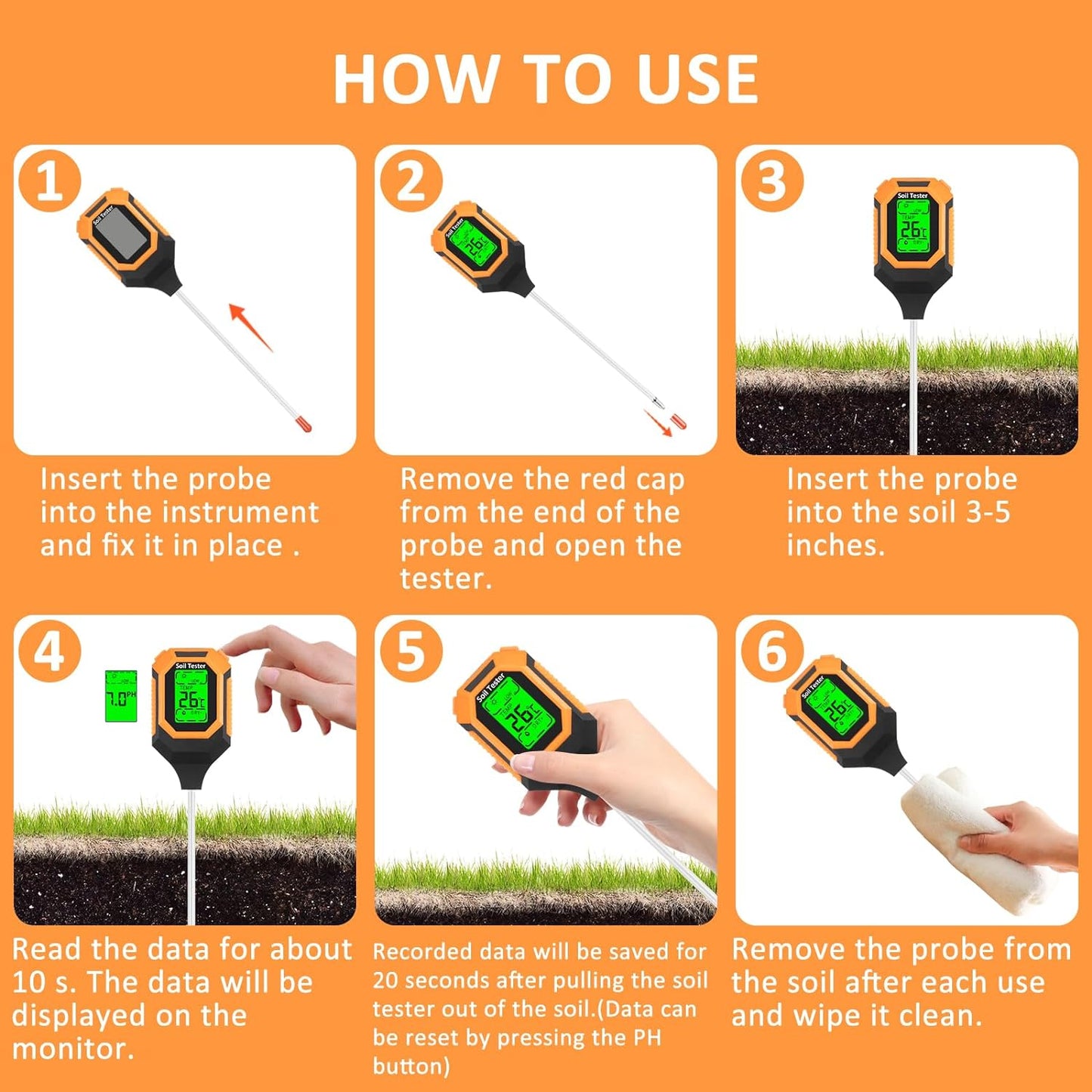 GardenSense™ 4-in-1 Moisture Meter