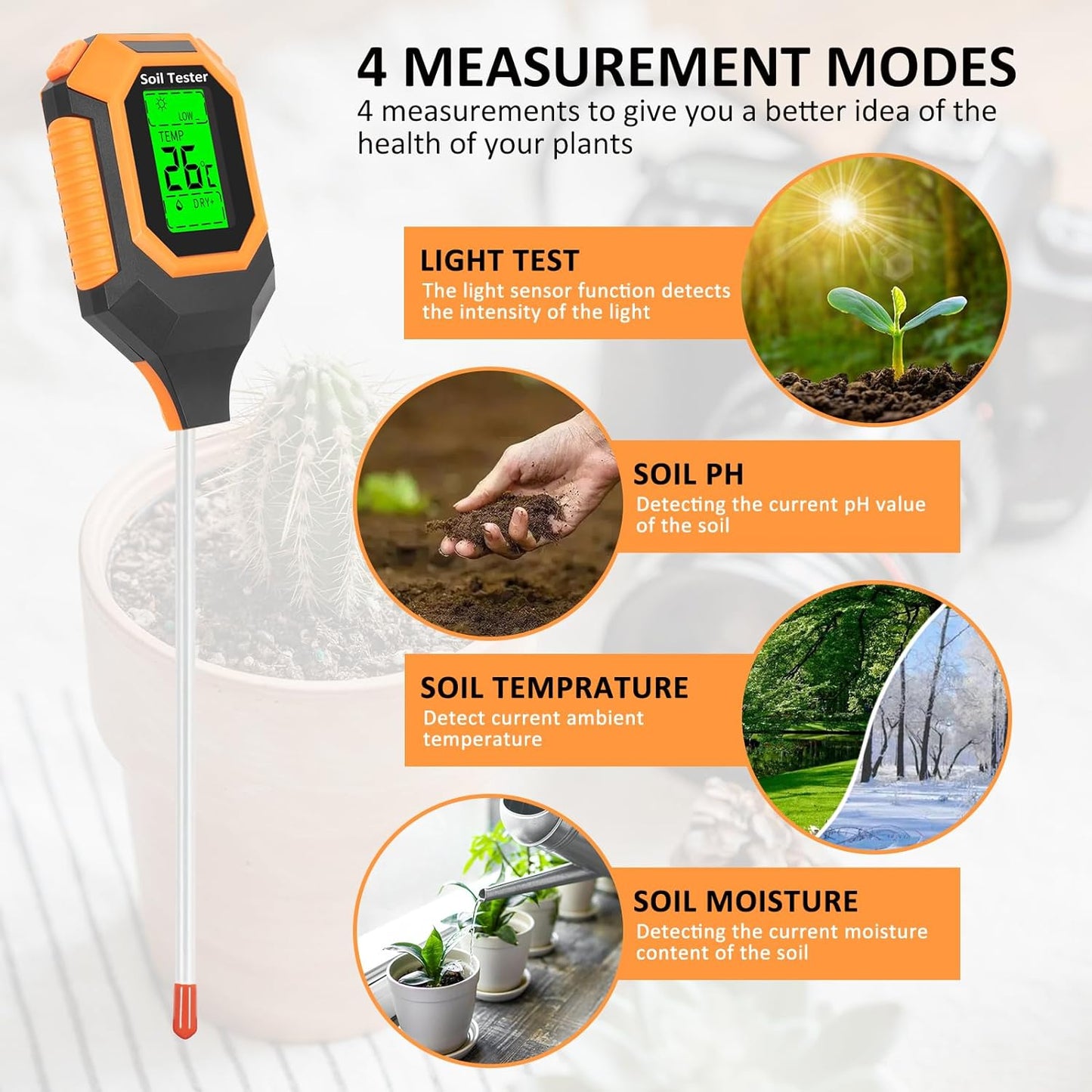 GardenSense™ 4-in-1 Moisture Meter