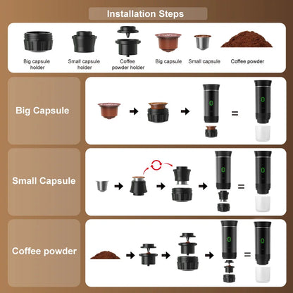 Brew-N-Go™ Portable Espresso Coffee Maker